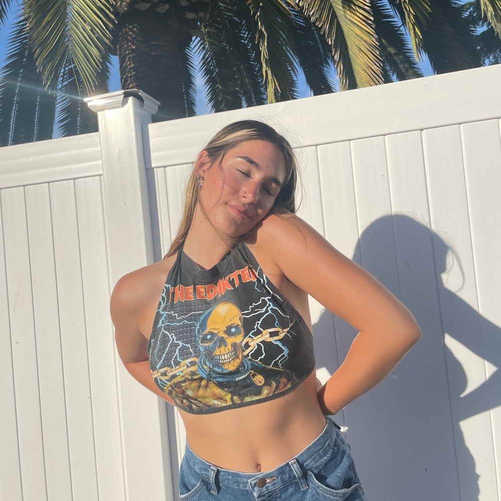 Edikted open back crop top